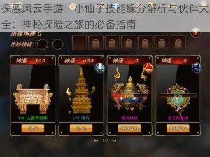 探墓风云手游：小仙子技能缘分解析与伙伴大全：神秘探险之旅的必备指南