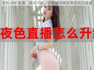 夜色 APP 直播，精彩不断，让你随时随地享受视觉盛宴