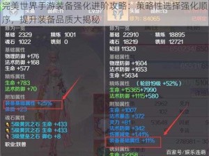 完美世界手游装备强化进阶攻略：策略性选择强化顺序，提升装备品质大揭秘