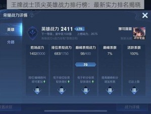 王牌战士顶尖英雄战力排行榜：最新实力排名揭晓