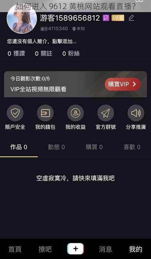 如何进入 9612 黄桃网站观看直播？