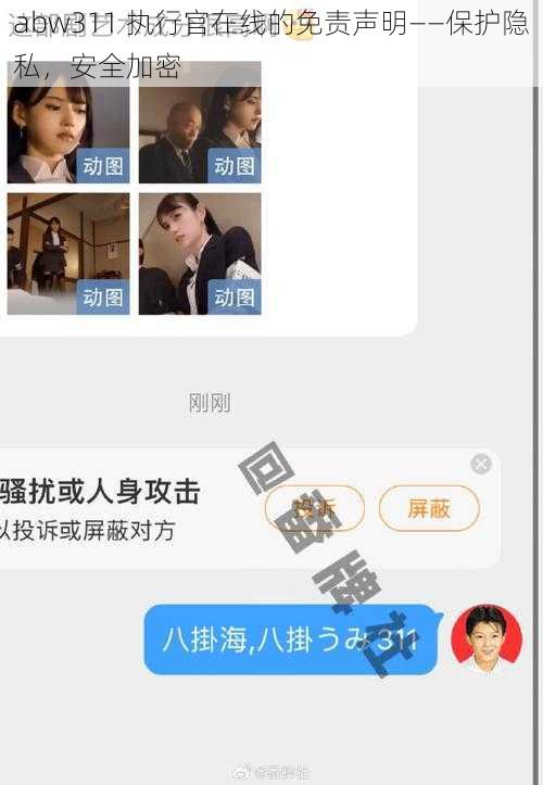 abw311 执行官在线的免责声明——保护隐私，安全加密
