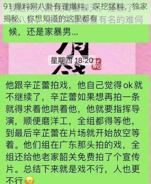 91 爆料网八卦有理爆料，深挖猛料，独家揭秘，你想知道的这里都有