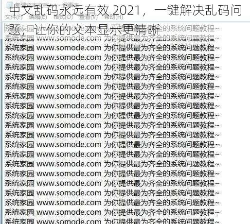 中文乱码永远有效 2021，一键解决乱码问题，让你的文本显示更清晰