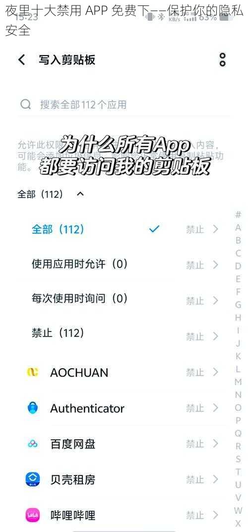 夜里十大禁用 APP 免费下——保护你的隐私安全