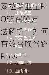 泰拉瑞亚全BOSS召唤方法解析：如何有效召唤各路Boss