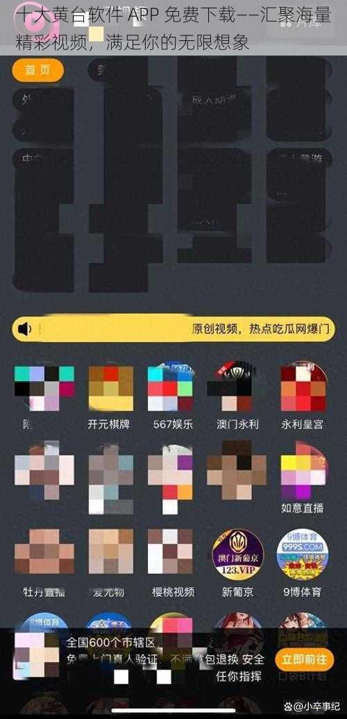 十大黄台软件 APP 免费下载——汇聚海量精彩视频，满足你的无限想象